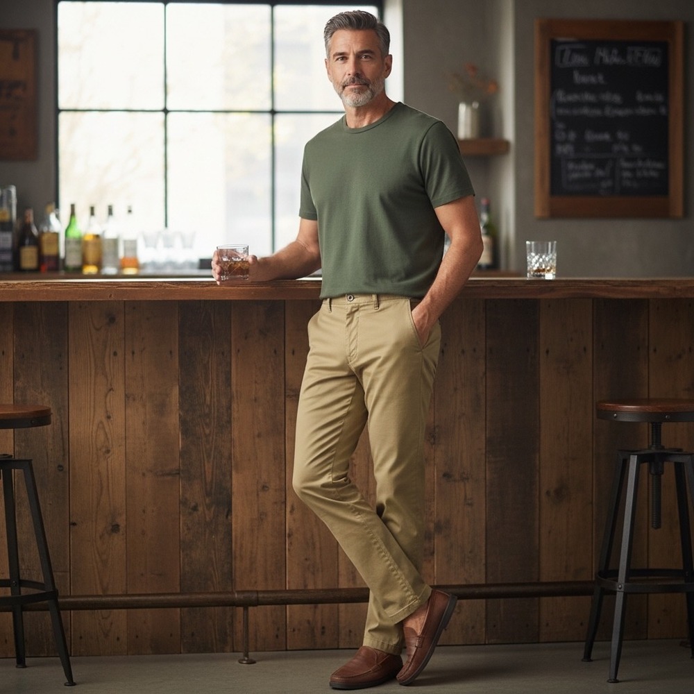J.Crew Re-Imagined Men 30T Khaki‎ Chino Pants Tapered Fit Tan Cotton Blend